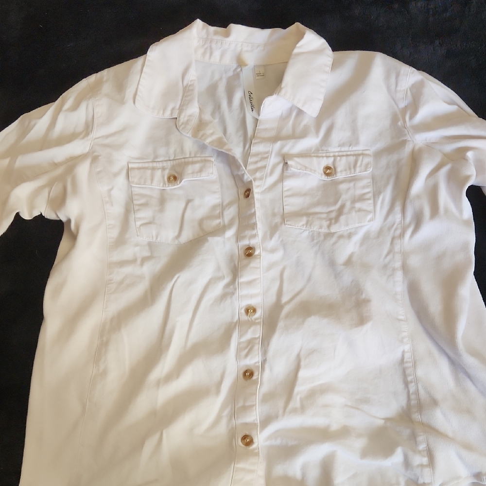 Womens White Button Down